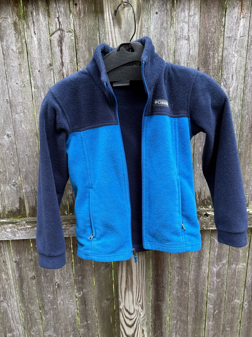 Columbia Kids Navy and Bright Blue Two-Tone Fleece Jacket